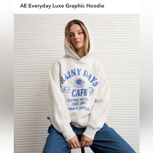 American Eagle Women's White Hoodie